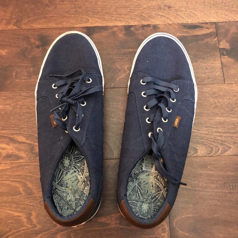 men's blue canvas vans sneakers size 13